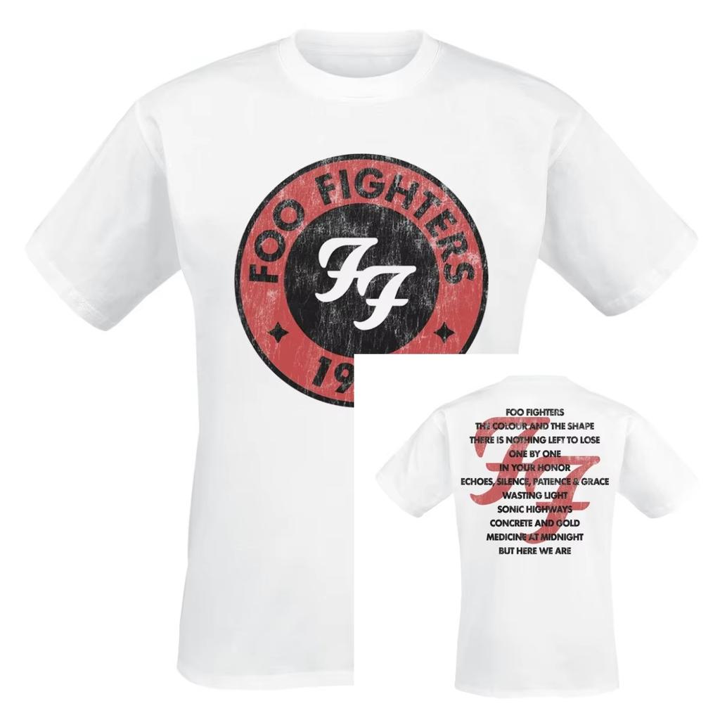 Foo Fighters Cotton Band Shirt Unisex Summer Oversized Y2K Short Sleeve Fashion Brand Tee Luxury Casual Vintage Female Male Clothing