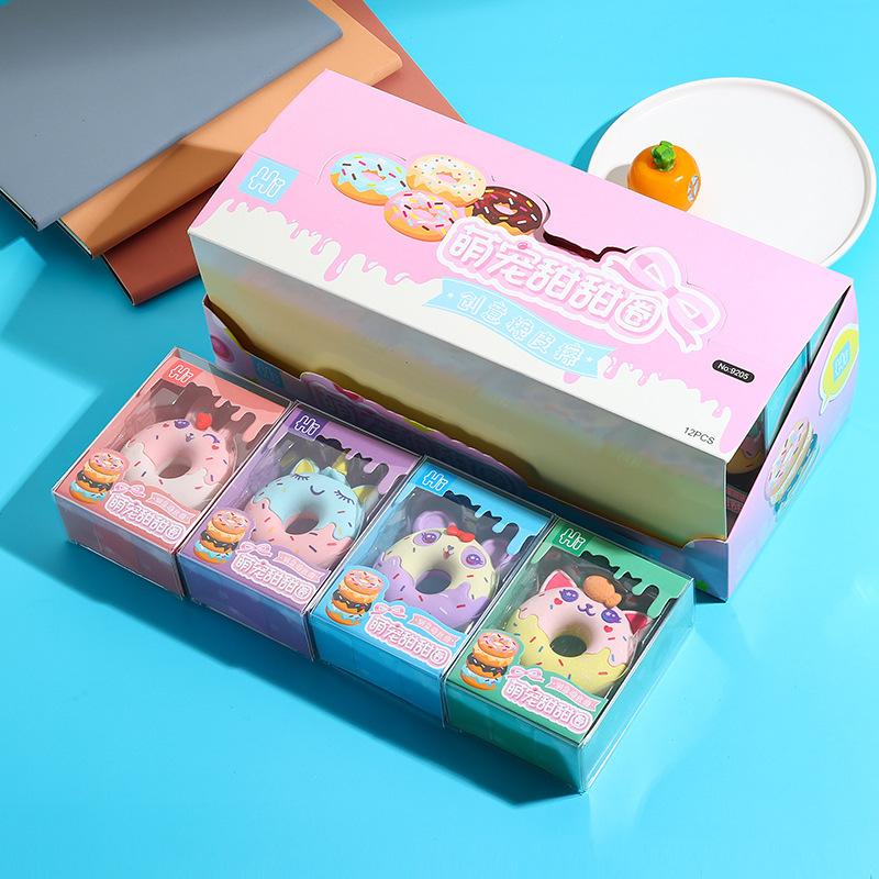 Милая канцелярия Kawaii Милый питомец Увеличенный пончик Стирательная резинка, которую можно отсоединить Подарок для детского сада Ученик начальной школы Офис Школьные принадлежности