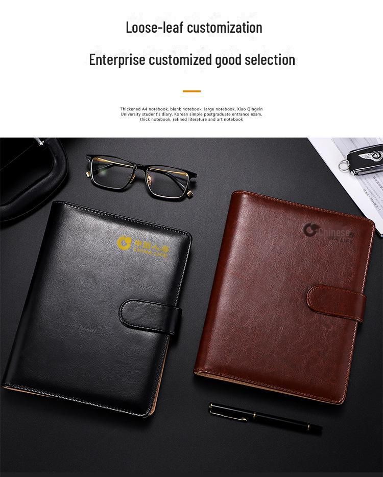 Набор блокнотов формата A5/B5 с кожаной магнитной застежкой и отрывными листами с настраиваемым логотипом