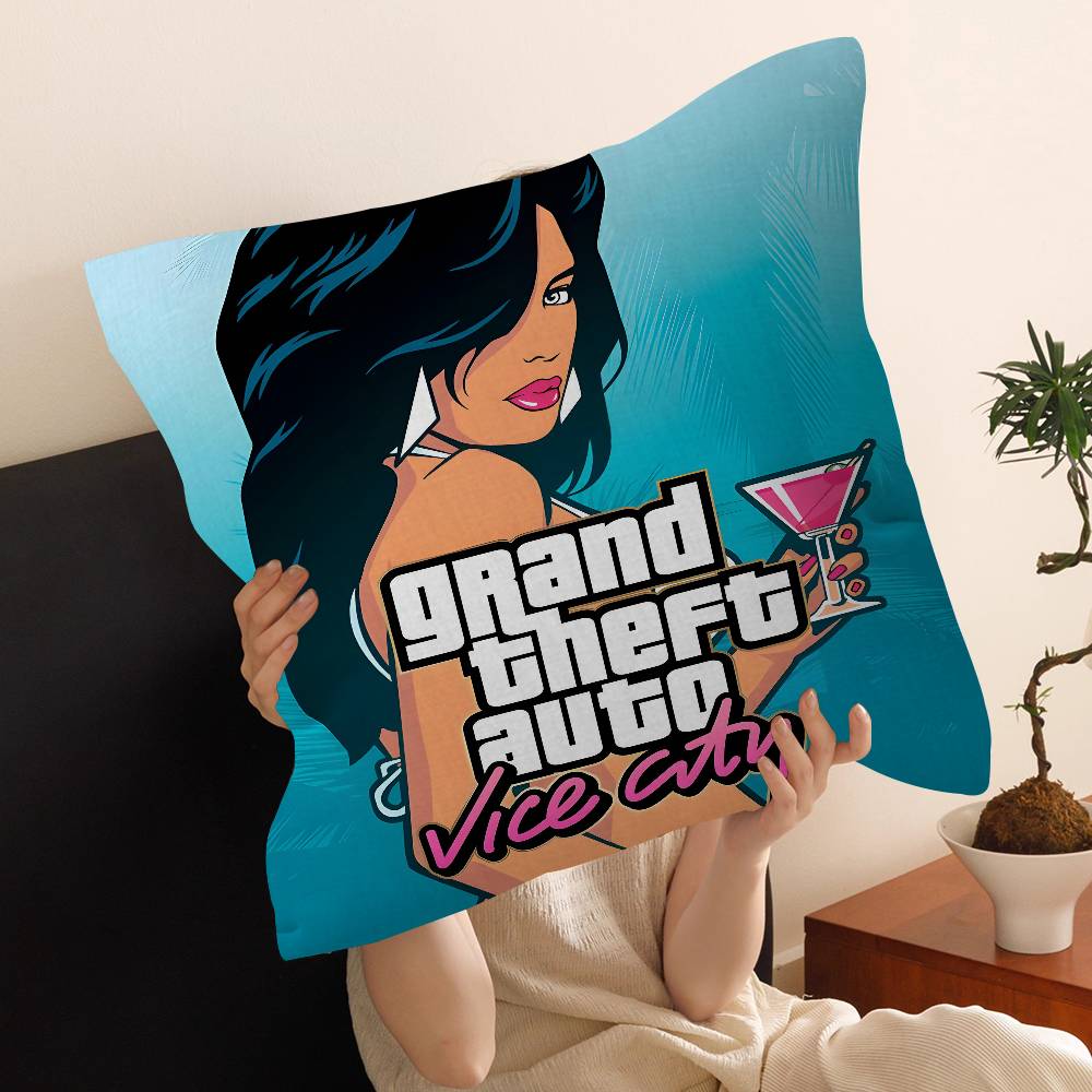 Игровой автомат Grand Theft Auto Наволочка Подушка-плед для дивана Автомобильная Наволочка для подушки Рождественский подарок 40x40см 45x45см