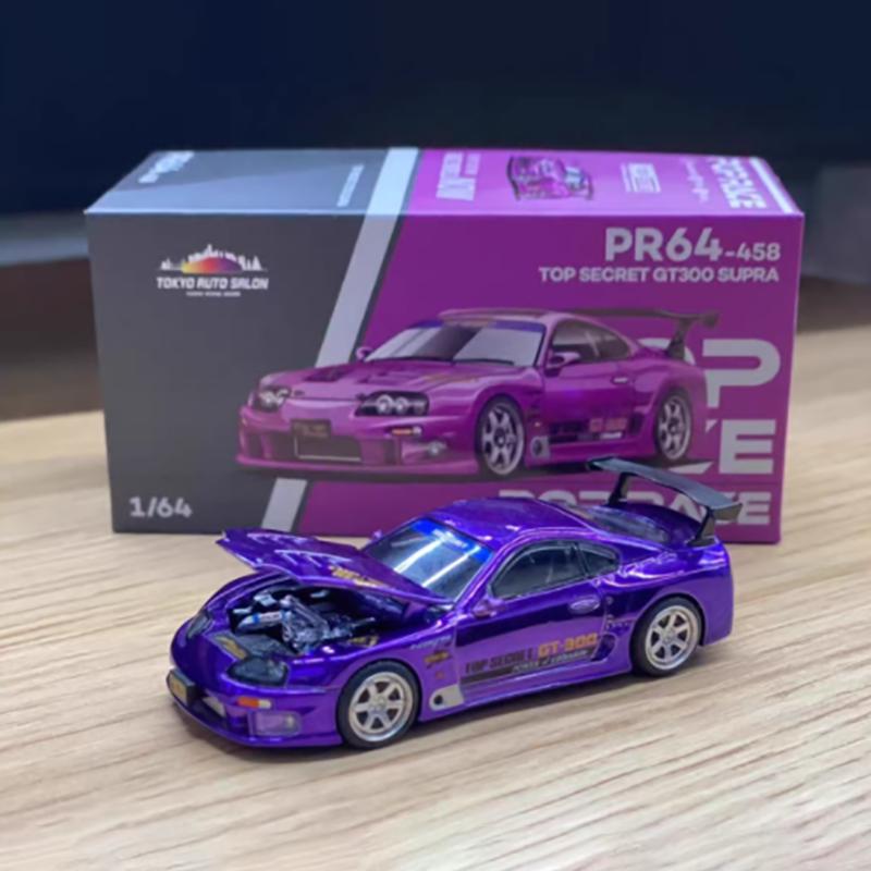 POP RACE 1:Масштаб 1:64 GT300 Supra 2025 Сплав Эмуляция Автомобиля Деликатес Модель Статическая Игрушка Подарок Дисплей