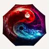 Космический Баланс Инь-Ян: Эстетичный Декор для Стен Зонт, Портативный 3-Складной Компактный Зонт для Мужчин и Женщин Подарок