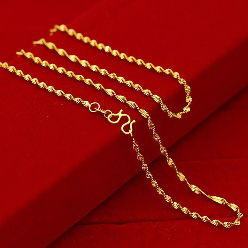 Женские ювелирные аксессуары, вьетнамское песочное золотое ожерелье без подвески, двухслойная цепочка