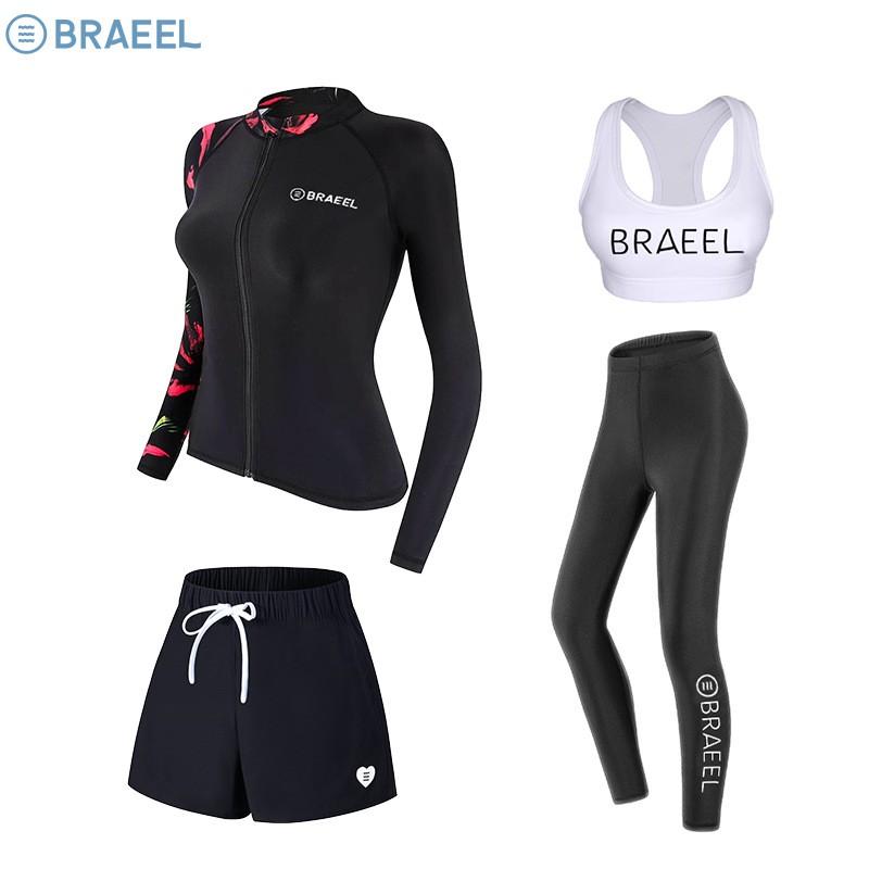 Womens UV Protection Rash Guard Set Long Sleeve Top Pants Snorkeling Swimming Surfing Diving