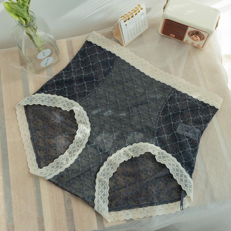 Кружевные бесшовные трусы средней талии компрессионное нижнее белье лето 7A антибактериальные трусики-треугольники из шелка тутового дерева для девочек