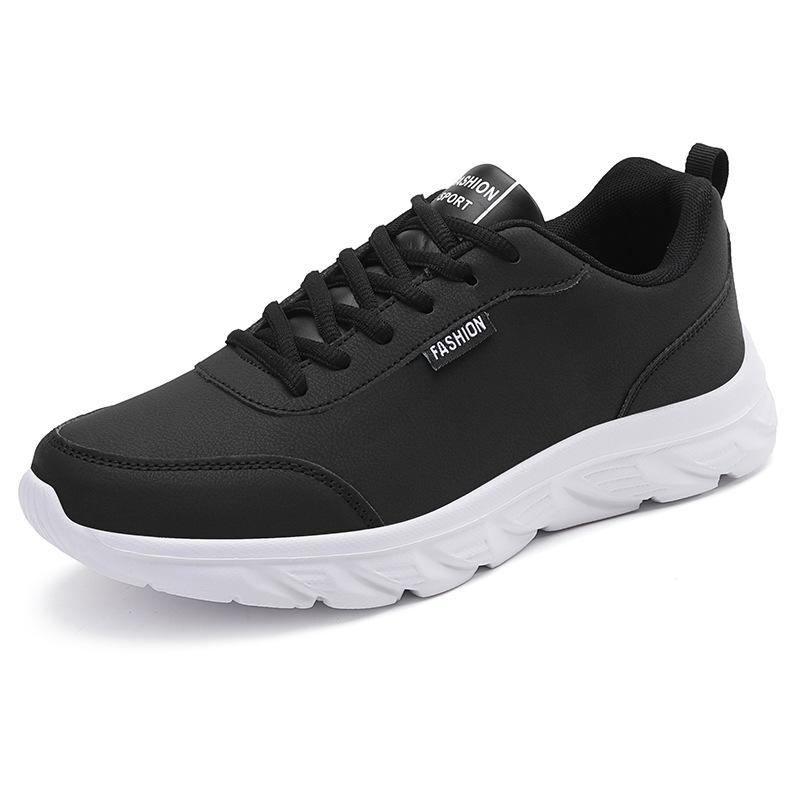 Autumn New Men's Shoes Large Size Leather Surface Ultra-light Sports Shoes Casual Student Board Shoes Running Shoes Factory