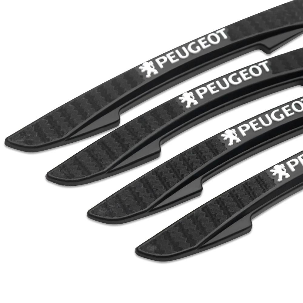 2026 Hot Car Sticker 4pc Rubber Car Door Edge Protector Stickers Anti Collision Strips For Peugeot 206 307 308 3008 207 208 407