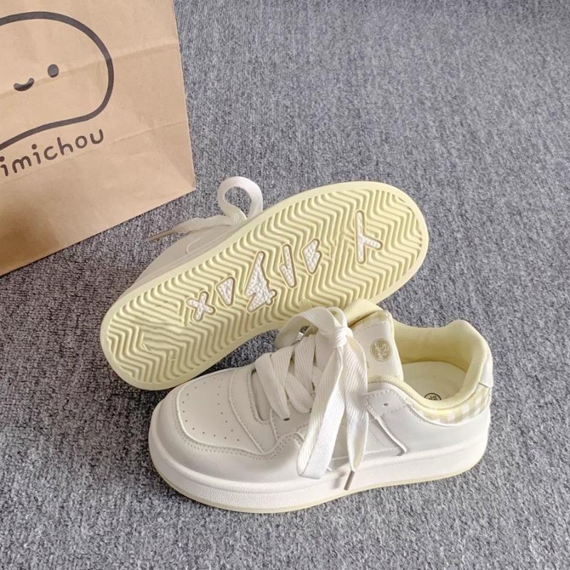 Thick Baseplate Shoes Women's Tide Spring New Student Niche White Shoes Bread Shoes Women