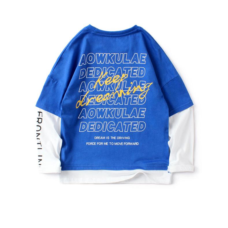 Весенне-осенняя детская одежда, детская футболка, свитер с длинными рукавами для мальчиков, хлопковая нижняя рубашка с круглым вырезом и длинными рукавами