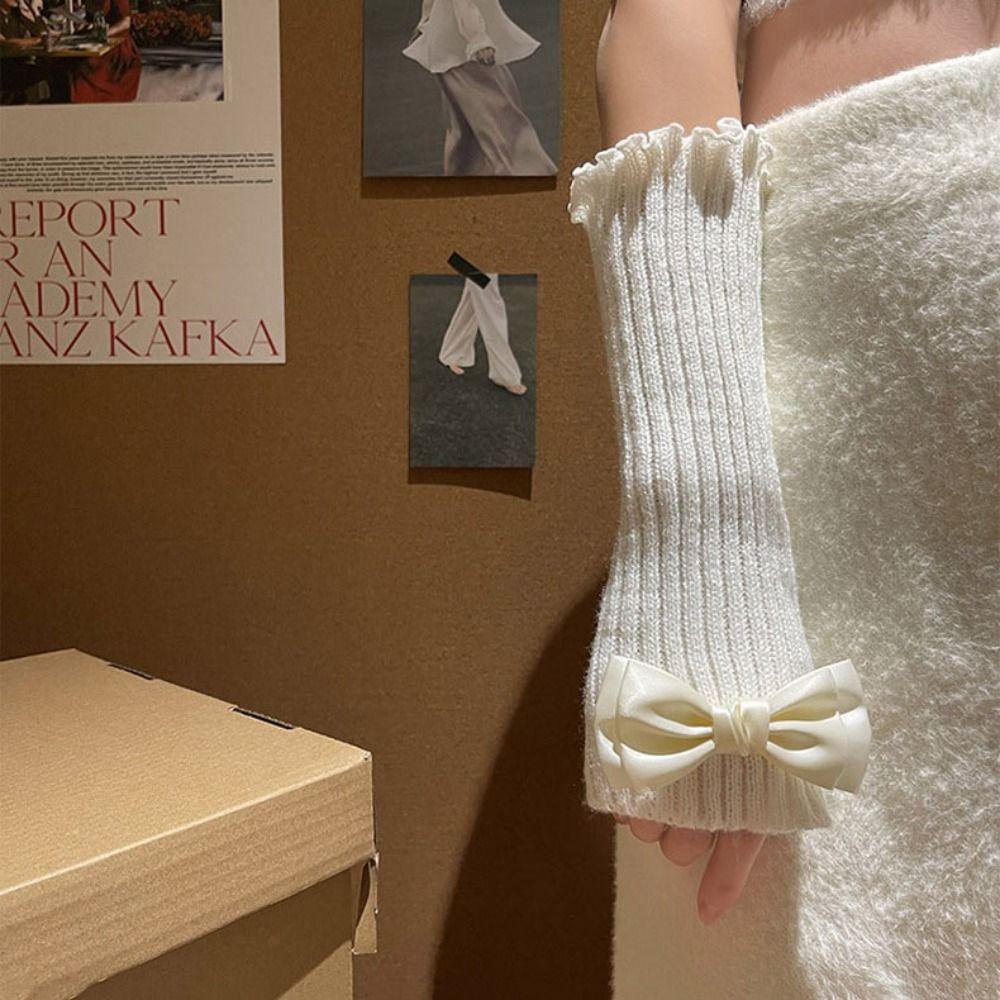 Готические митенки Y2k Безпалые перчатки Панк Шерстяная манжета на рукав Зима