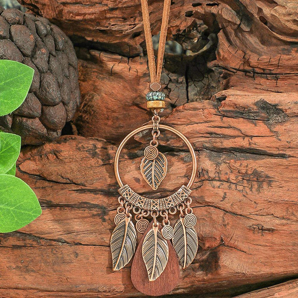 Элегантная подвеска из бирюзовой ракушки Женская мода Коричневые подвески Ожерелья Бохо Длинное ожерелье Ювелирные изделия