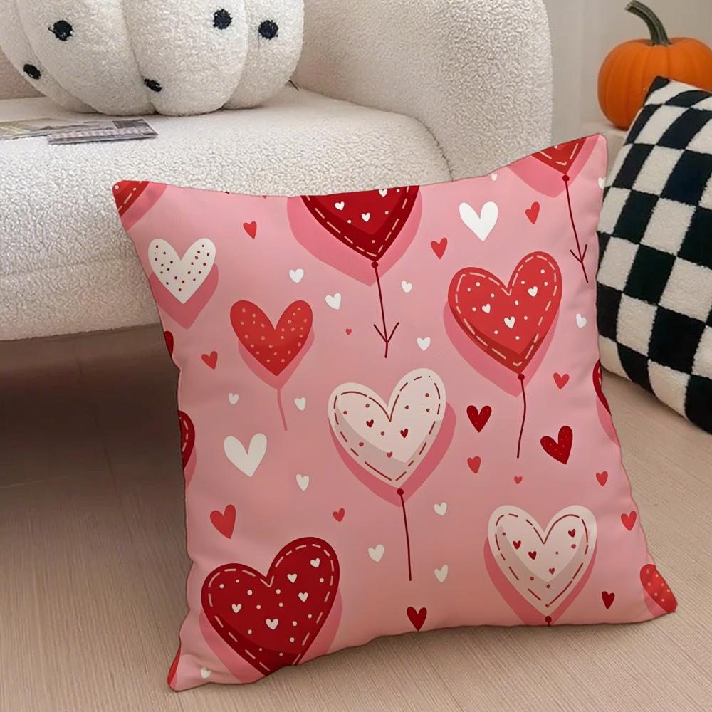 LOVE Cushion Cover Linen Pillow Case Soft Breathable Protective Couch Room Decoration