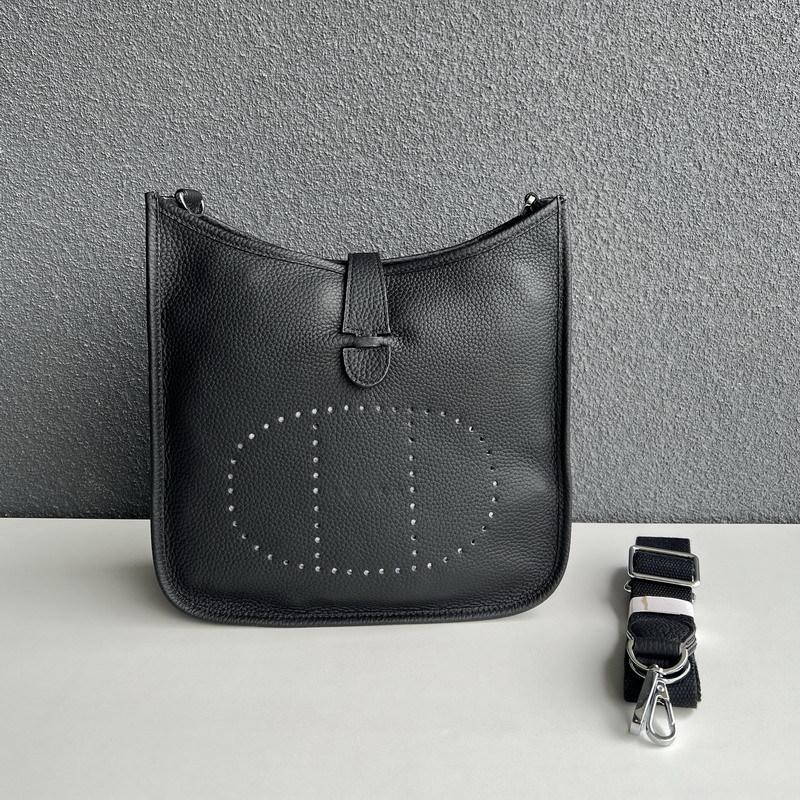 New Genuine Leather Top Layer Cowhide Lychee Pattern Men's And Women's Universal Hollow Crossbody Bag Genuine Leather Women's Bag