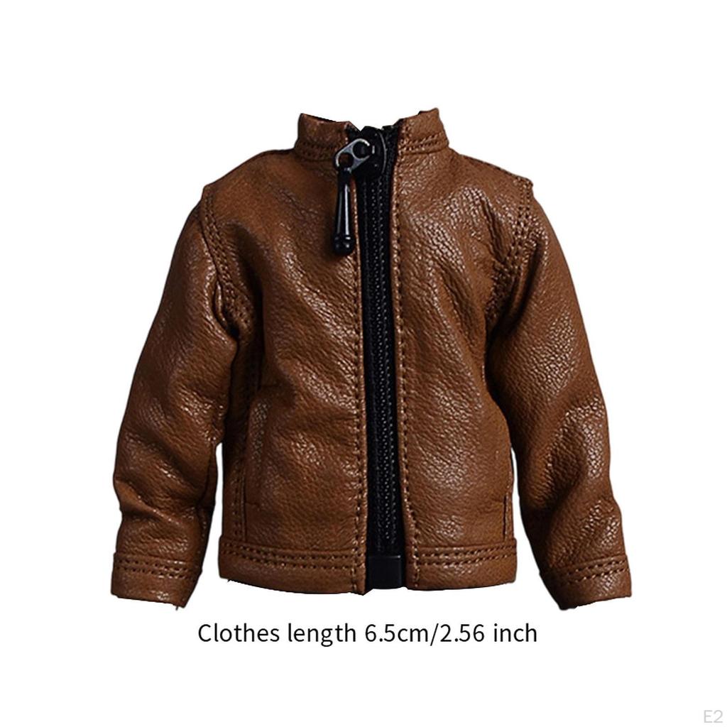 1/12 PU кожаный пиджак костюм, миниатюрная одежда ручной работы кукольная одежда для 6-дюймовых фигурок боди платье