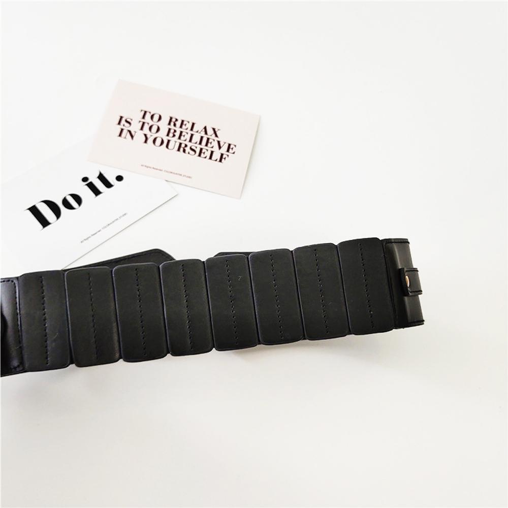 Female Camel Buckle Imitation Leather Women Solid Color Wide Belt Dress Waistband Women Waistband