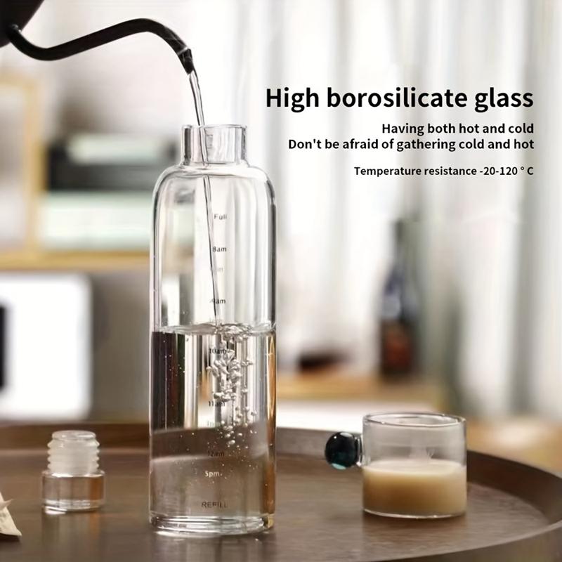 500 мл/16,9 унций прозрачная пластиковая спортивная бутылка для воды маркер времени герметичная чашка для сока молока портативная детская школьная спортивная кружка