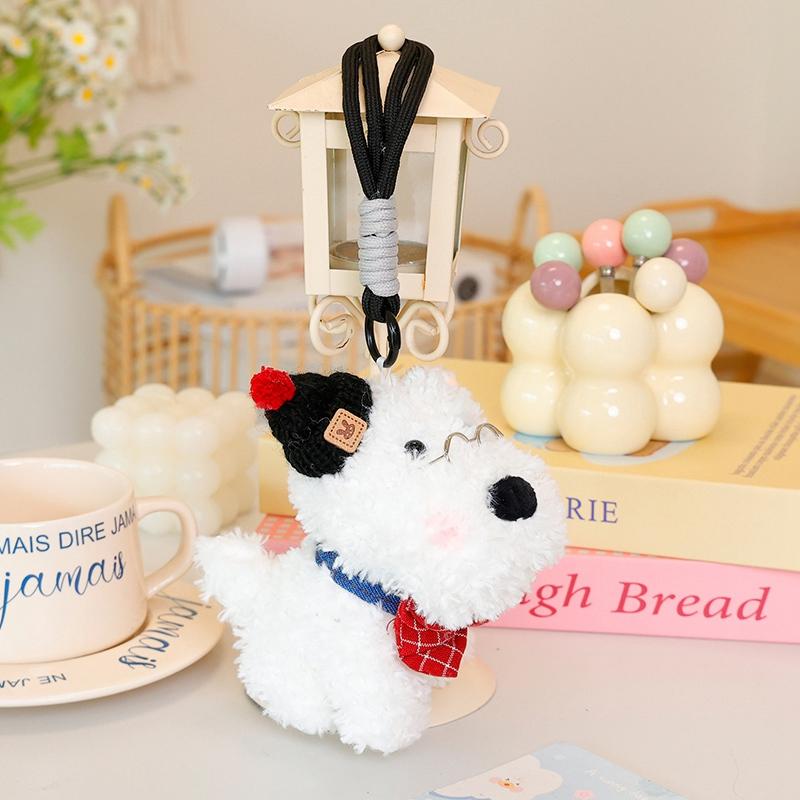 Kawali Puppy Plush Dog Toy Bag Decoration Keychain Pendant  Creative Stuffed Doll Cute West Highland Terrier Kid Birthday Gift