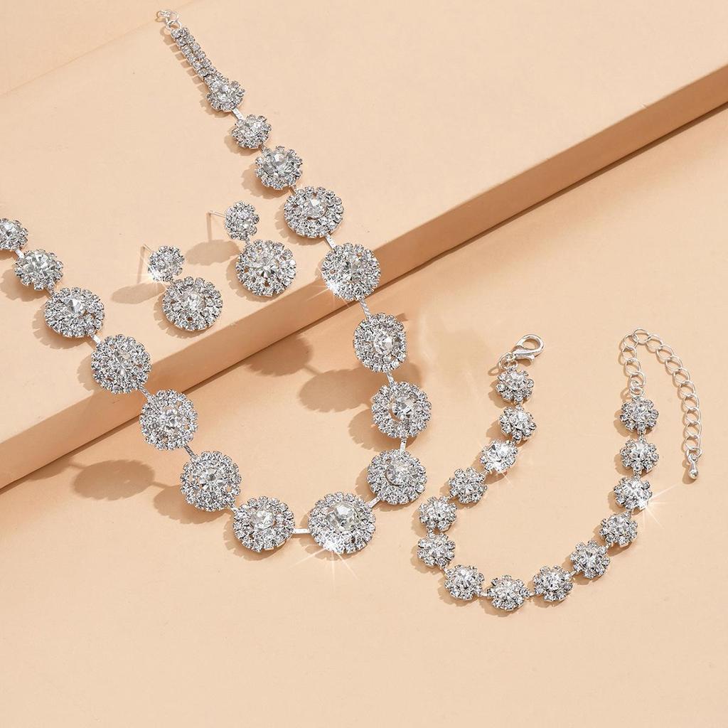 Свадебный набор украшений королевского синего цвета: Элегантное колье, серьги и браслет для свадеб и вечерних платьев