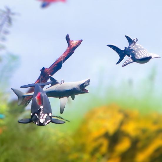 Mini Shark Simulated Floating Whales Aquarium Ornaments Realistic Floating Cartoon Figurines Odorless Fish Tank Decoration Vibrant Colors Miniature