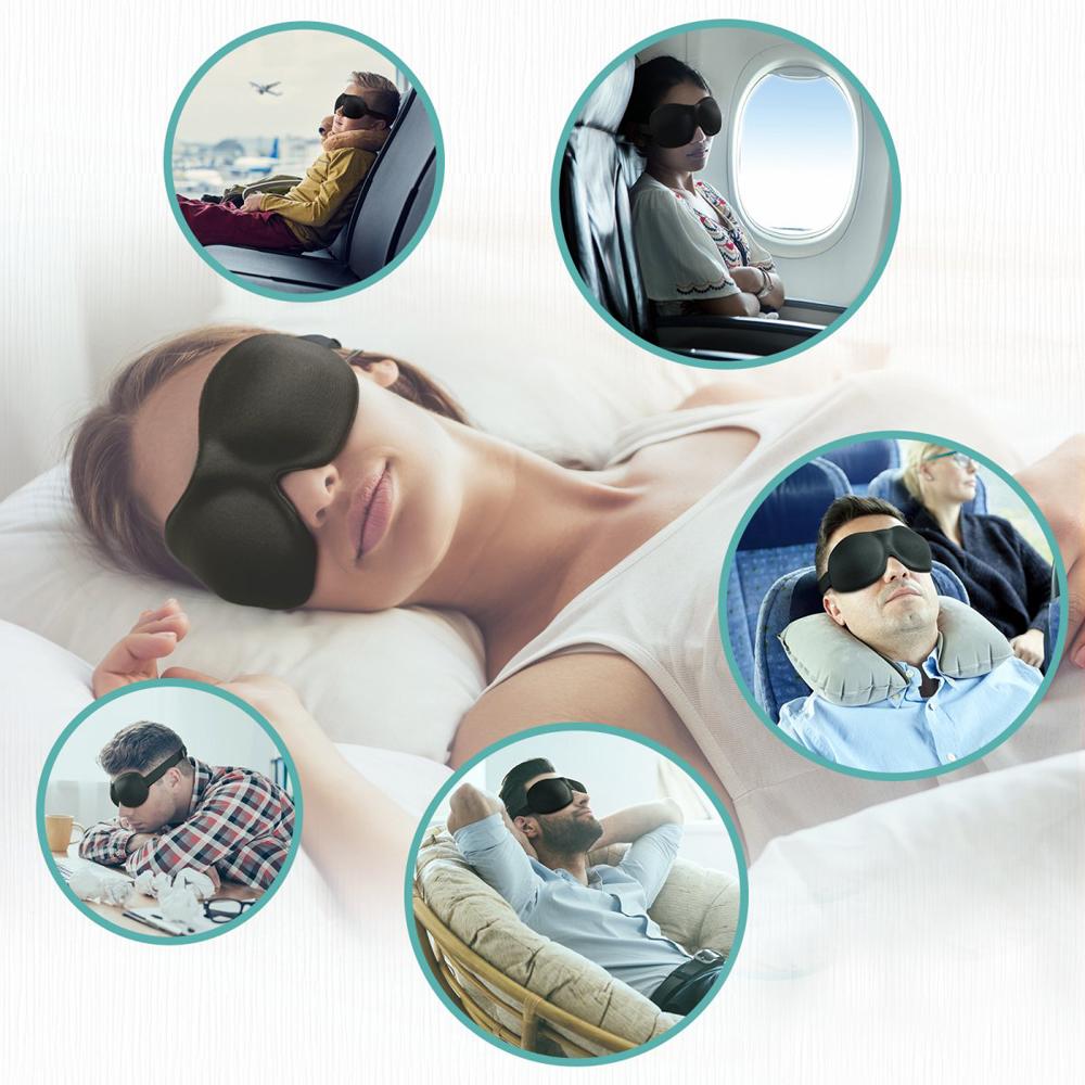 Tcare Fashion 3D Sleeping Eye Mask, Travel Sleep Eye Shade Cover Nap Eye Patch Blindfolds Blinders Create Total Darkness Unisex
