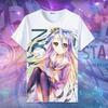 NO GAME NO LIFE Косплей Аниме Манга Футболка Костюмы Белый Новый