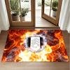 Fulham Football Design Crystal Velvet Rug Soft Decorative Mat for Bedroom Entrance
