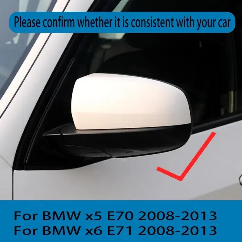 Для BMW X5 E70 X6 E71 2008-2013 Наклейка на автомобиль Крышка бокового зеркала заднего вида Колпак крыла Наружная дверь Корпус заднего вида Отделка Углеродное волокно
