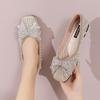 Flat-bottomed Pearl Bow Single Shoes Women's New Temperament Soft-soled Lazy One-pedal Ladyshoes