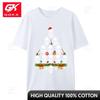 Skull Christmas Tree Santa Hat Lights Sweater Xmas Tshirt All Cotton Tshirt Camisas Hombre Classic Oversized