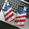 Чехол с флагом США ко Дню независимости для iPhone 17 16 15 14 Plus 13 12 11 Pro Max Модный чехол из ТПУ с блестками и в винтажном стиле