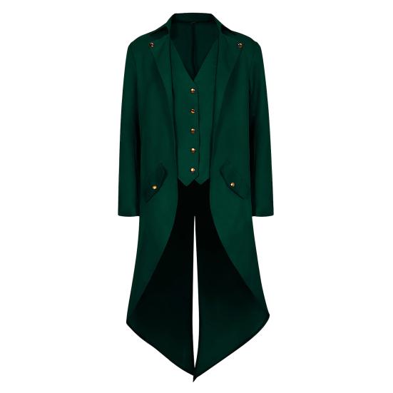 Средневековый смокинг, костюм, пальто, костюм на Хэллоуин, ретро смокинг, костюм на Хэллоуин, косплей, пиджак средней длины