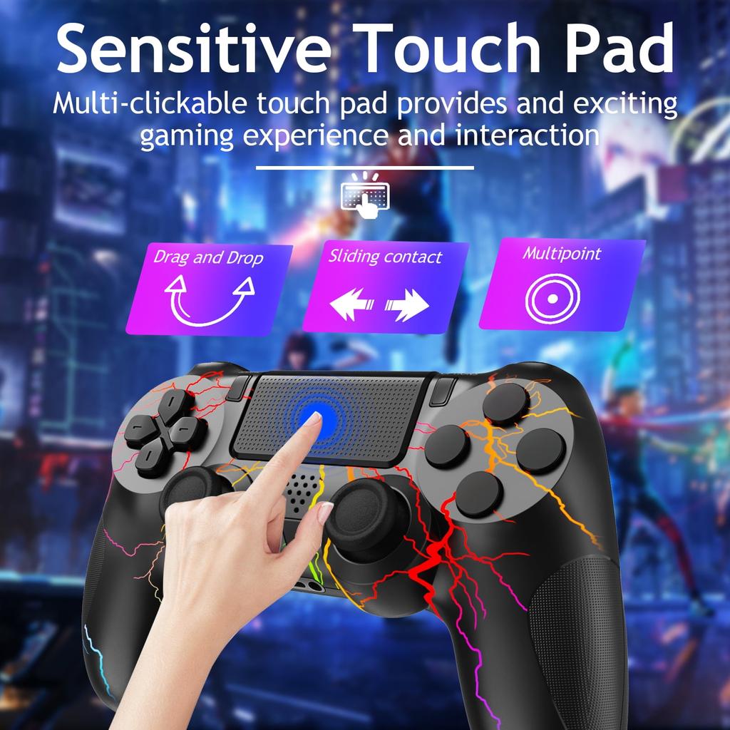 Беспроводной контроллер для PS4 с RGB-подсветкой, дистанционный игровой джойстик, совместимый с PlayStation 4/PS4 Slim/PS4 Pro/ПК