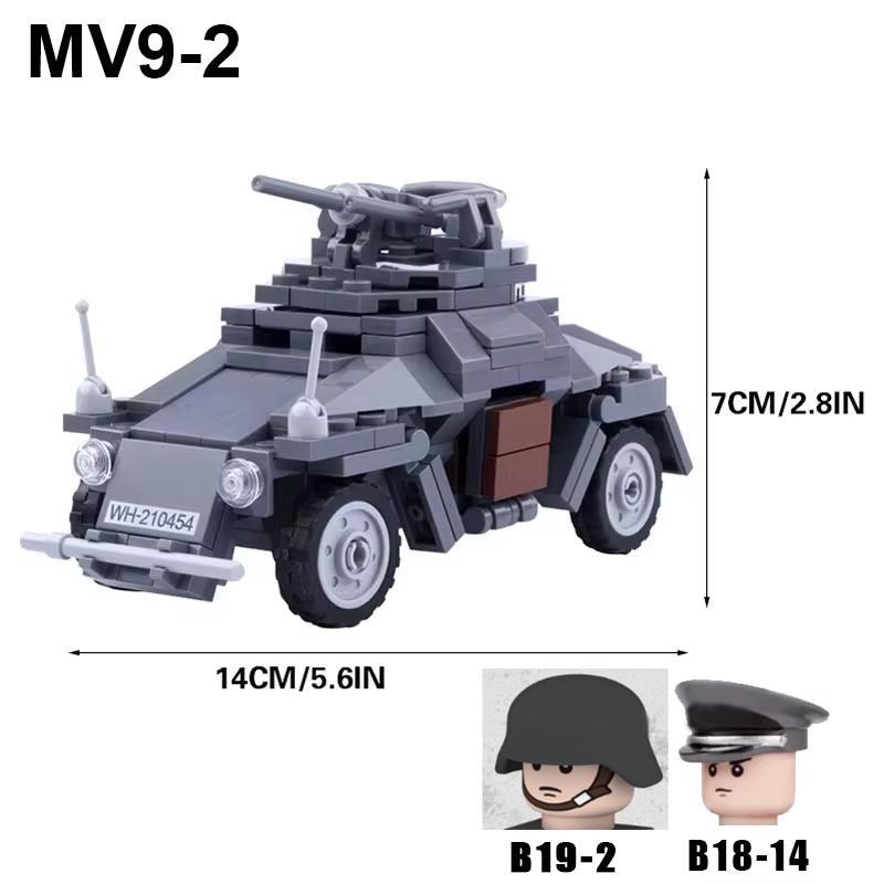 MOC Toys Модели Техники Танков WW1 WW2 Строительные Блоки Немецкий Американский Солдат Панцеры Противотанковое Орудие Мини Кирпичики Армейские Игрушки Детские