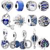 Горячая Распродажа Синий Горячий Воздух Сова Подвеска Шарм Зеленый Лист Сердце Циркон Бусина Подходит Оригинальный Европейский медный 925 Браслет DIY Циркон Подарок