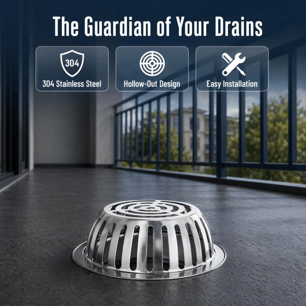 Round Shape Gutter Guard Filter 304 Stainless Steel Drain Cover Downspout Strainer Outdoor