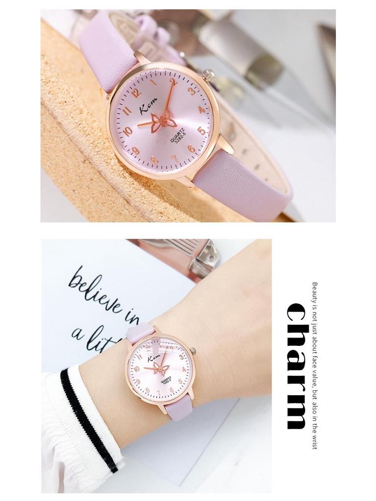 Женские водонепроницаемые часы с циферблатом-бабочкой - Модные, простые часы для студентов