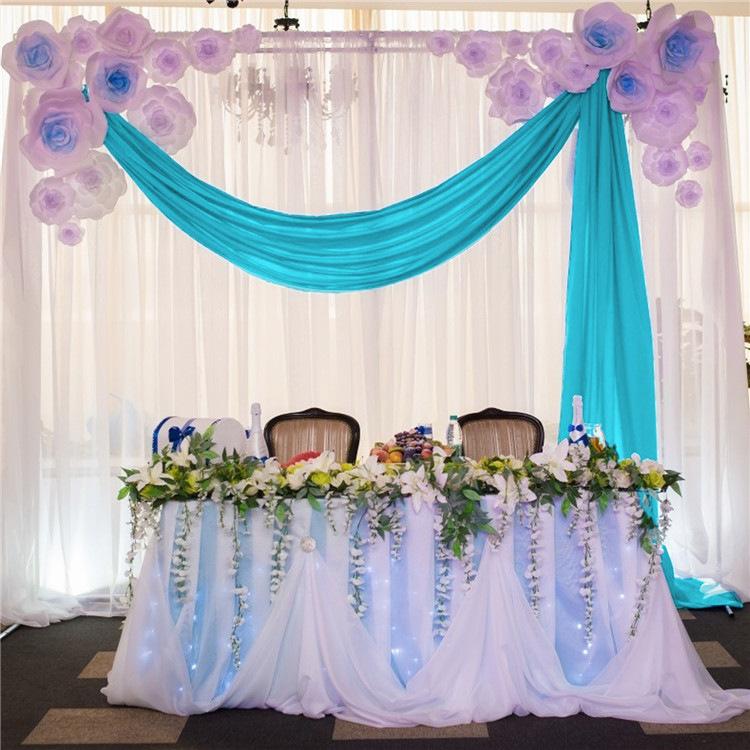 6/3 Meters Wedding Arch Drape Fabric Sheer Chiffon Tulle Curtain Draping Backdrop Party Supplies Home Drapery Ceremony Decoration