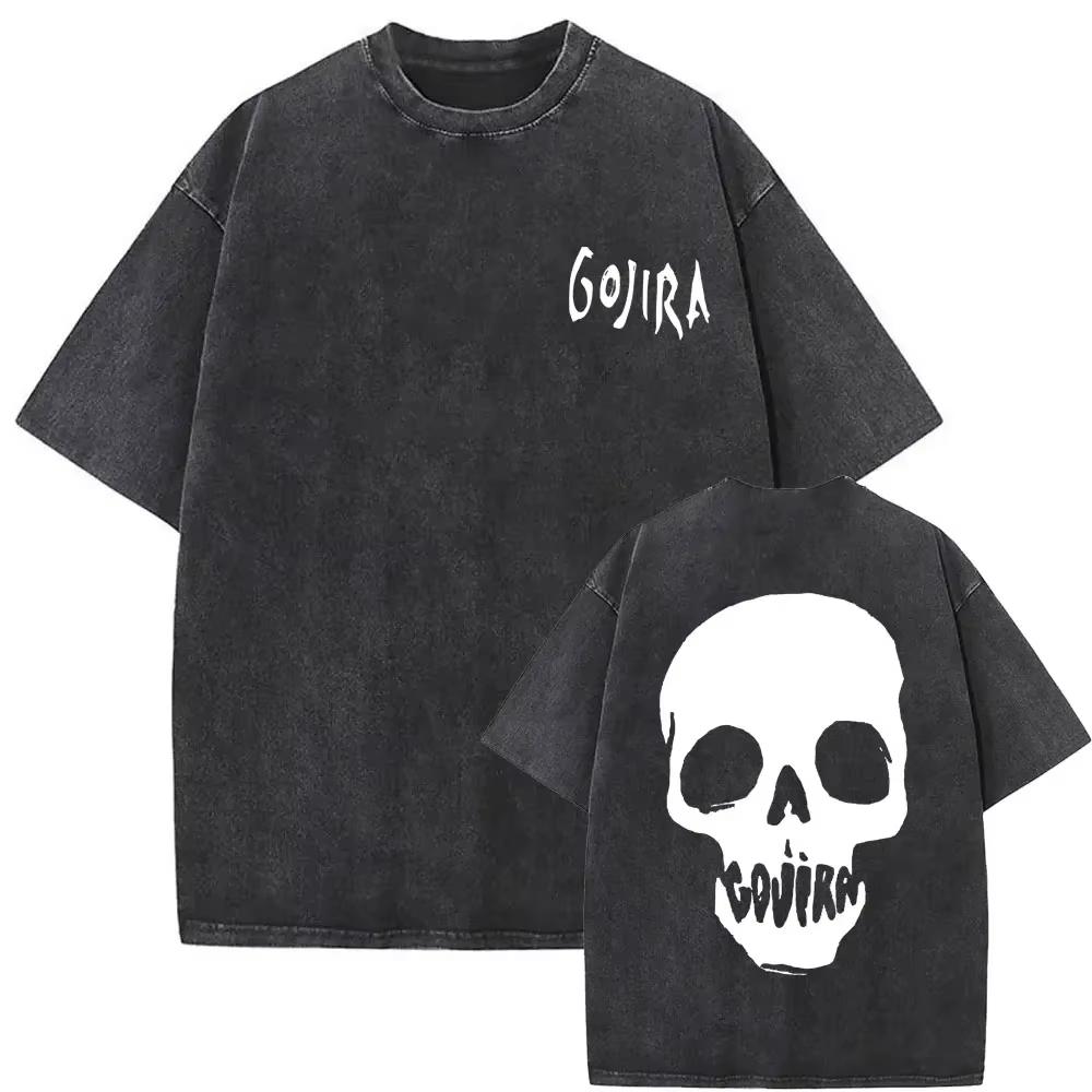 Стирка Винтажная Металлическая Рок-Группа Gojira Футболка От Марса К Сириусу Футболки Мужские Женские Готическая Панк Оверсайз Футболки Уличная Одежда