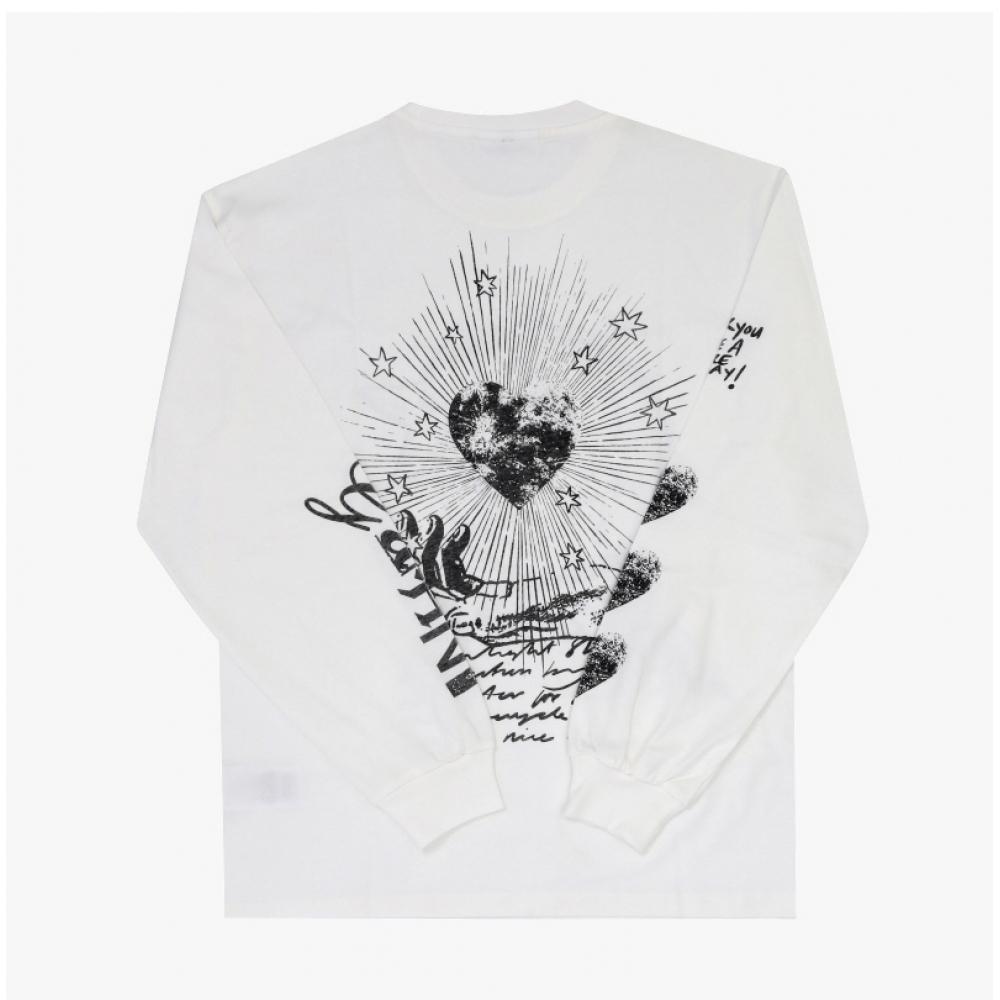 Ganni T4064 135 Футболка женская с длинным рукавом с принтом логотипа Moonlight Future