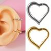 1pc Stainless Steel Heart-shaped Ear Buckle Simple Electroplated Ear Bone Ring Closed Heart-shaped Earrings Piercing Jewelry