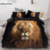 3PCS Wolf Tiger Lion Animal Pattern Bedding Sets Home Bedclothes Super King Cover Pillowcase Comforter Polyester Bedding Set