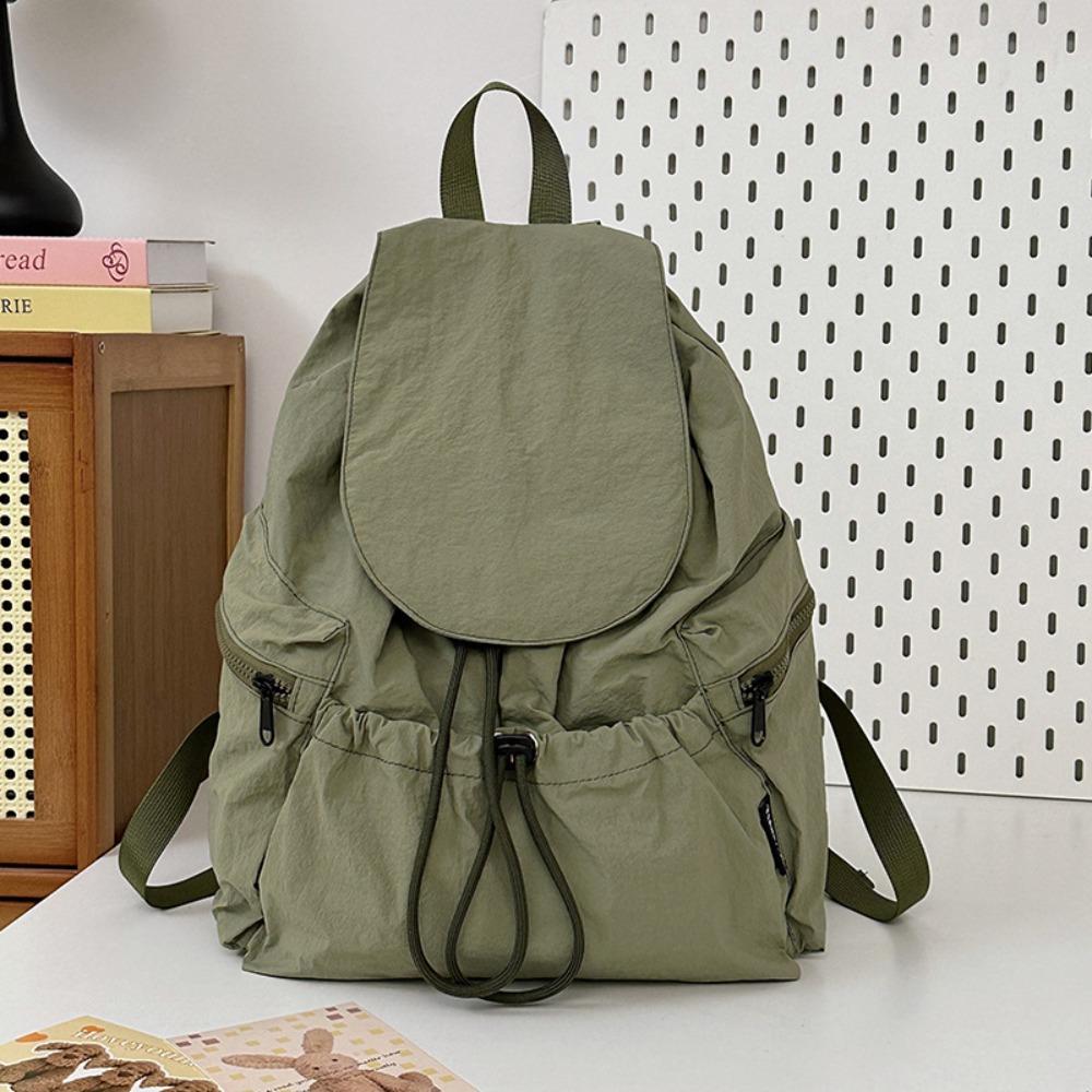 Nylon Travel Backpack Lightweight Student Schoolbag Fashion Drawstring Backpack Outdoor