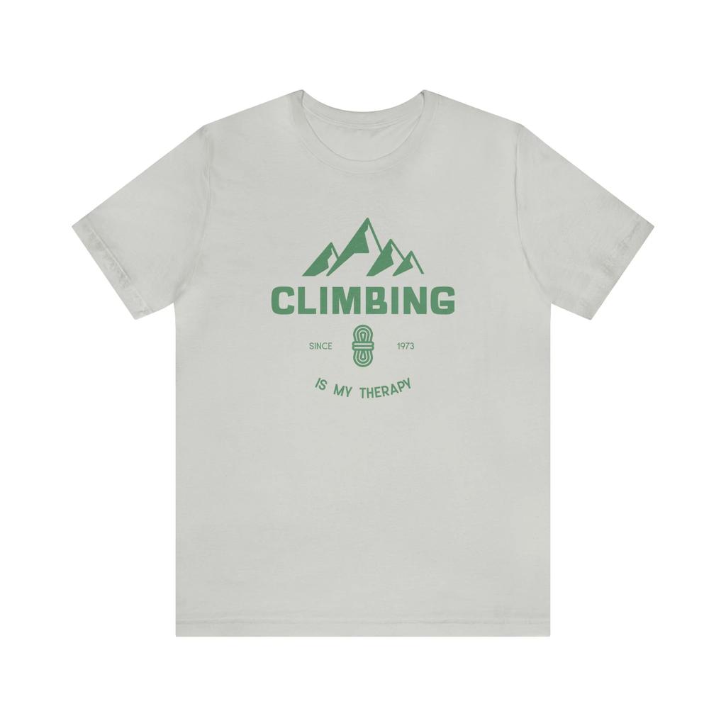 Climbing Is My Therapy Tshirt Outdoor Adventure Unisex Jersey High Quality Tshirt Fashion Trend Casual Comfortable Retro Style