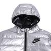 Nike Детская блестящая куртка-пуховик с капюшоном и логотипом на молнии, зимняя детская верхняя одежда, серебристая, NY2142032GS-005