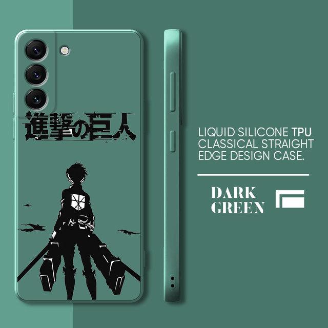 Чехол для телефона Samsung Galaxy S8 S23 Ultra S20 Fe S22 S9 Plus S10e S21 5g S10 Square Liquid Cover Anime Attack On Titan Japan