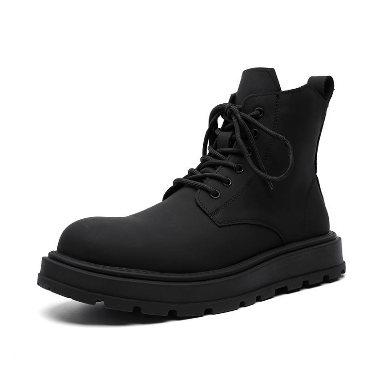 Ботинки Мартин с большой головой мужские осенние новые на толстой подошве увеличивающие рост в британском стиле локомотивные рабочие короткие ботинки 22728-R