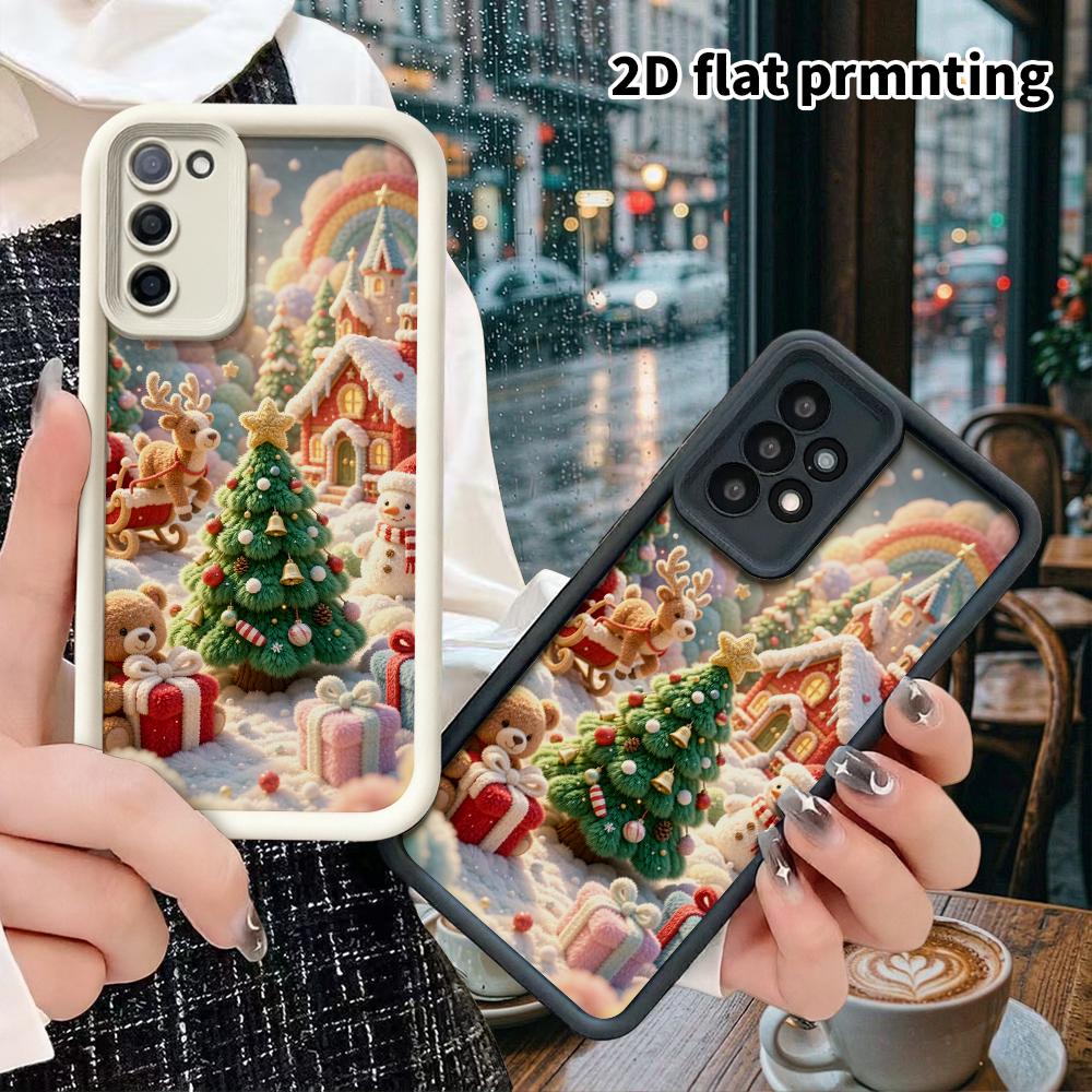 Чехол для телефона: 2D плоский, подходит для защитных чехлов Samsung Galaxy A34 A35 M05 M06 S20 S22 S21 FE Plus 5G, Рождественский вязаный город, идеальный праздничный подарок