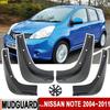 4 комплекта формованных брызговиков для Nissan Note E11 Gen 1 2004-2011, брызговики, брызговики, автомобильные аксессуары