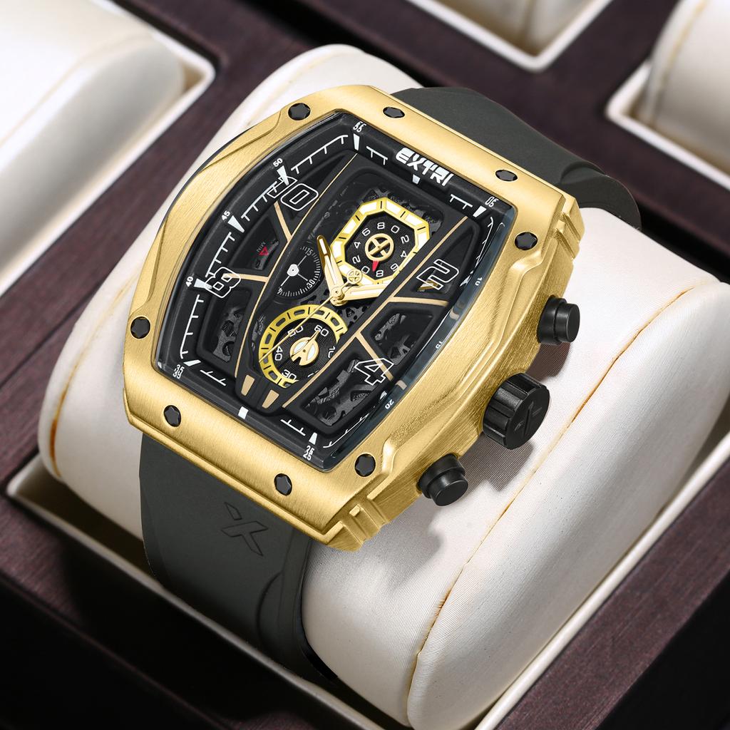 Men's Sports Watch Quartz Watch Men's Watch Large Digital Watch Calendar Watch Glow-in-the-dark Watch Silicone Strap