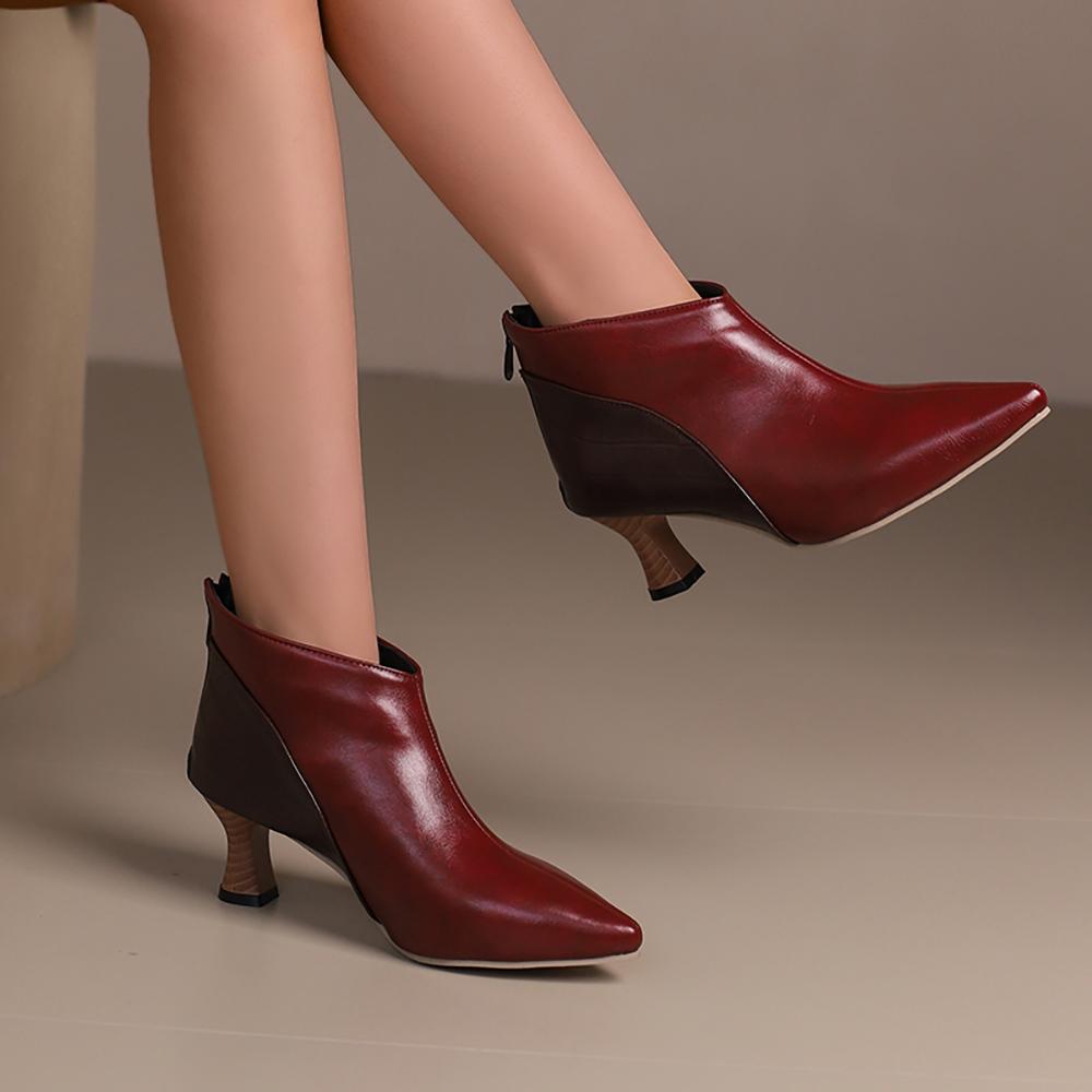 Красно-черные женские туфли-лодочки на высоком каблуке, маленький, большой размер 32 50